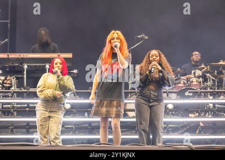 Preston, England, 7. September 2024. Sugababes spielen die Main Stage bei BBC Radio 2 im Park in Preston. Quelle: Izzy Clayton/Alamy Live News Stockfoto