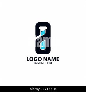 Letter Ein Design-Vektor mit Laborlogo Stock Vektor