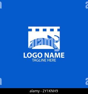 Elefanten Film Logo Design Vektor Stock Vektor