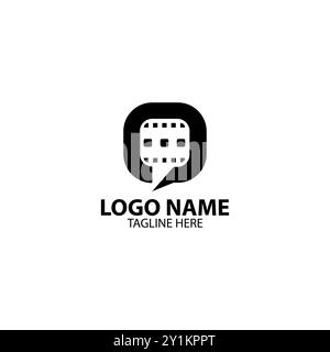 Bubble Talk Film Logo Design Vektor Stock Vektor