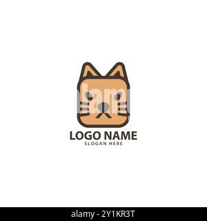 Bärenbox mit flachem Logo-Design-Vektor Stock Vektor