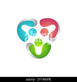 Global Modern Team Work Logo Menschen Verbindung Symbol Vektor Design Illustration Stock Vektor