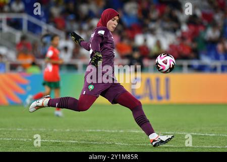 Cali, Kolumbien. September 2024. Olympiastadion Pascual Guerrero Fatima Zahra El Jebraoui, Marokko, während des Spiels zwischen den Niederlanden und Argentinien, für die dritte Runde der Gruppe C der FIFA U-20-Frauen-Weltmeisterschaft Kolumbien 2024, im Olympiastadion Pascual Guerrero, diesen Samstag 07. 30761 (Alejandra Arango/SPP) Credit: SPP Sport Press Photo. /Alamy Live News Stockfoto