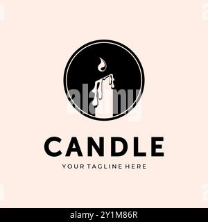 Kerze Logo Vektor Vorlage Illustration Design, Kerze Abzeichen Logo Design Stock Vektor
