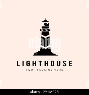 Leuchtturm Logo Vorlage Illustration Design Vektor Stock Vektor