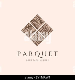 Holzparkett Boden Vektor Illustration Logo Design Stock Vektor