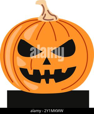 Gruselige Halloween Kürbis Vektor Illustration Stock Vektor