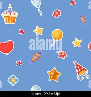 Festliches Geburtstagsmuster nahtloser Vektor Stock Vektor
