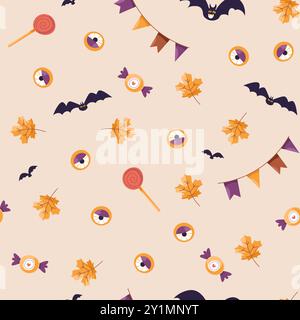 Licht Halloween nahtlose Muster Vektor Stock Vektor