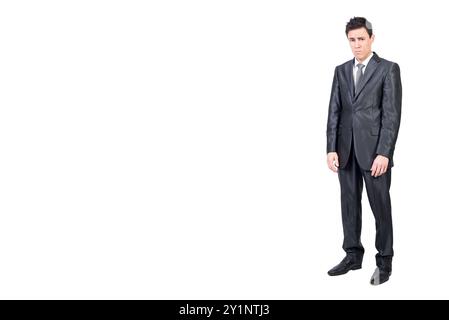 Verärgert junger Mann in noblen Anzug Blick auf die Kamera Stockfoto