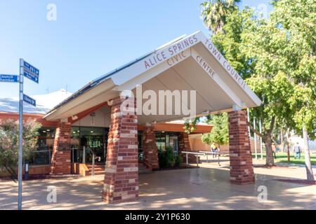 Alice Springs Town Council & Civic Centre, Todd Street, Alice Springs, Northern Territory, Australien Stockfoto