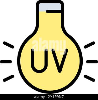 UV-Licht für Desinfektionsfarbsymbol. Symbol für ultraviolettes Licht, UV-Strahlung. Illustration Der Elektromagnetischen Strahlung Vektor-Kunst Stock Vektor