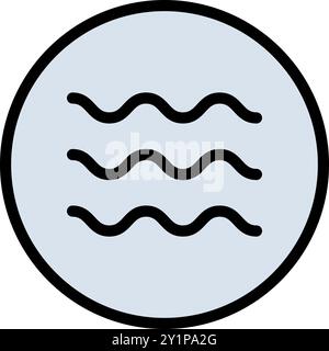 Logo in Wasserfarbe. Flüssigkeit, Regen einfaches Zeichen, Vektorillustration. Einfaches Zeichen für Luftbefeuchter. Wasserwellen-Symbol für das Design Ihrer Website. Stock Vektor