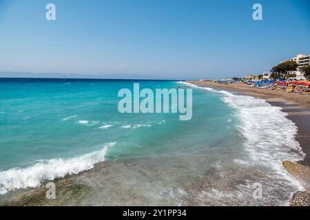 Elli Beach in Rhodos-Stadt, Griechenland. Stockfoto