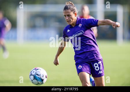Broendby, Dänemark. September 2024. Veronica Boquete (87) von Fiorentina, die während des Qualifikationsspiels der UEFA Women's Champions League zwischen Ajax und Fiorentina in Bane 2 in Broendby zu sehen war. Quelle: Gonzales Photo/Alamy Live News Stockfoto