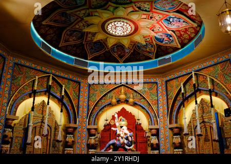 7. September 2024, Pune, Maharashtra, Indien, wunderschönes Idol von Lord Ganesh, das von Bhausaheb Rangari Ganpati während des Ganesh Festivals 2024 installiert wurde. Stockfoto