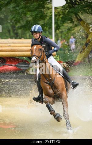 Defender Burghley Horse Trials 2024. XC-CC5 Cross Country, Samstag, 7. September 2024, Stockfoto