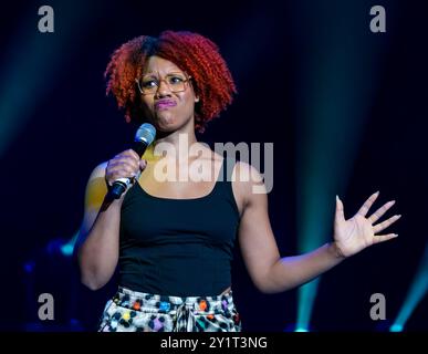Black American Stand Up Comedian Edinburgh Festival Fringe, Schottland, Großbritannien Stockfoto