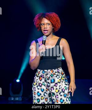 Black American Stand Up Comedian Edinburgh Festival Fringe, Schottland, Großbritannien Stockfoto
