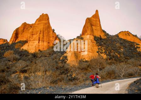 Las Medulas, Leon, Galicien, Spanien. Las Medulas. Bizarre Landschaft einer alten römischen Goldmine. März 2007 Stockfoto