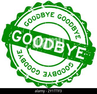 Grunge grüner Abschiedswort runder Gummisiegelstempel auf weißem Hintergrund Stock Vektor