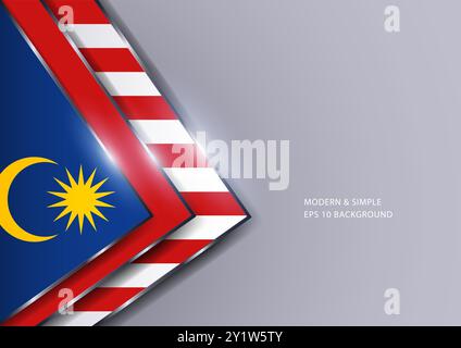 Futuristische Dreiecke Hintergrund mit Malaysia Insignien. Vektorabbildung Stock Vektor