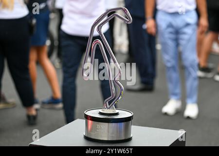 Die MotoGP-Trophäe beim GP15 – Gran Premio Red Bull di San Marino e della Riviera di Rimini – Rennen, MotoGP-Weltmeisterschaft in Misano Adriatico, Italien, 08. September 2024 Stockfoto