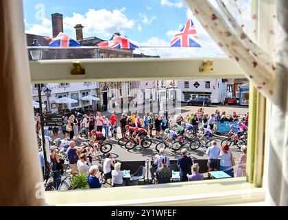 Felixstowe, Großbritannien. September 2024. Während Stage 6 Lowestoft > Felixstowe, Tour of Britain, 8. September 2024, Credit:Pete Goding Credit: Peter Goding/Alamy Live News Stockfoto