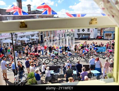 Felixstowe, Großbritannien. September 2024. Während Stage 6 Lowestoft > Felixstowe, Tour of Britain, 8. September 2024, Credit:Pete Goding Credit: Peter Goding/Alamy Live News Stockfoto