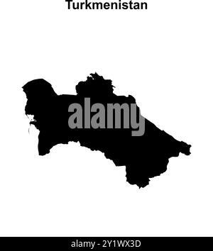 Turkmenistan: Unbeschriftete Umrisskarte Stock Vektor