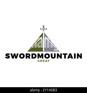 Designvorlage Für Das Logo Des Schwertbergs Stock Vektor