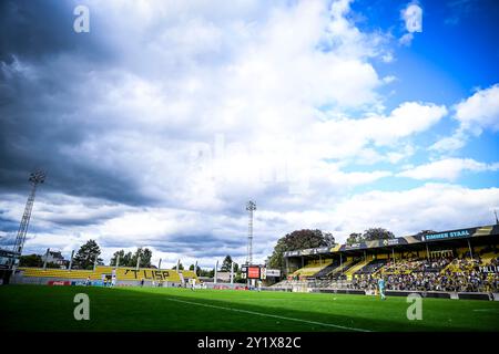 Lier, Belgien. September 2024. Lierse's Het Lisp Stadion, das während eines Fußballspiels zwischen K. Lierse S.K. (1b) und KFC Houtvenne (2. Amateur) in der sechsten Runde des Croky Cup Belgian Cup am Sonntag, den 08. September 2024 in Lier gezeigt wurde. BELGA FOTO TOM GOYVAERTS Credit: Belga Nachrichtenagentur/Alamy Live News Stockfoto