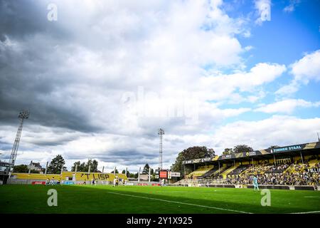 Lier, Belgien. September 2024. Lierse's Het Lisp Stadion, das während eines Fußballspiels zwischen K. Lierse S.K. (1b) und KFC Houtvenne (2. Amateur) in der sechsten Runde des Croky Cup Belgian Cup am Sonntag, den 08. September 2024 in Lier gezeigt wurde. BELGA FOTO TOM GOYVAERTS Credit: Belga Nachrichtenagentur/Alamy Live News Stockfoto