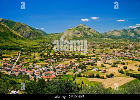 Teggiano, Panorama von Vallo di Diano, Salerno, Kampanien, Italien Stockfoto