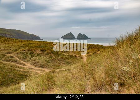 Gull Rocks in Holywell Bay, Nr Newquay, Cornwal, Großbritannien Stockfoto