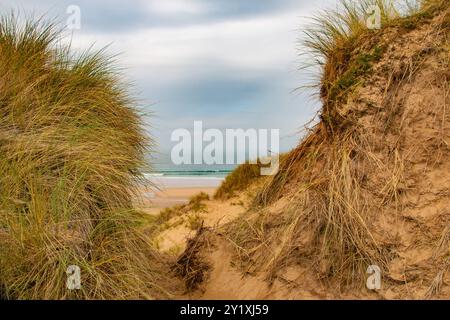 Gull Rocks in Holywell Bay, Nr Newquay, Cornwal, Großbritannien Stockfoto