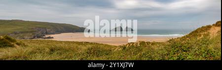 Gull Rocks in Holywell Bay, Nr Newquay, Cornwal, Großbritannien Stockfoto