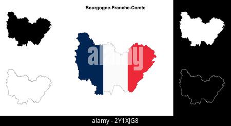 Stadtplan Bourgogne-Franche-Comte Stock Vektor