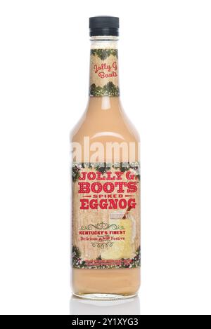IRVINE, KALIFORNIEN - 6. SEPTEMBER 2024: Eine Flasche Jolly G Boots mit Eierlikör. Stockfoto