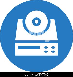 CD-, Laufwerk-, Player-Symbol-Design für kommerzielle Zwecke, Web-, Printmedien- oder alle Arten von Designprojekten. Stock Vektor