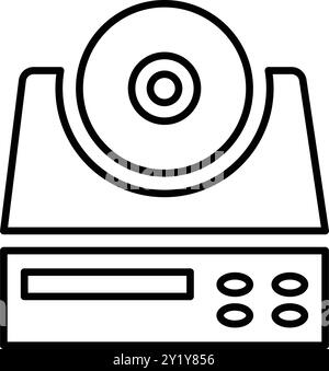 CD-, Laufwerk-, Player-Symbol-Design für kommerzielle Zwecke, Web-, Printmedien- oder alle Arten von Designprojekten. Stock Vektor