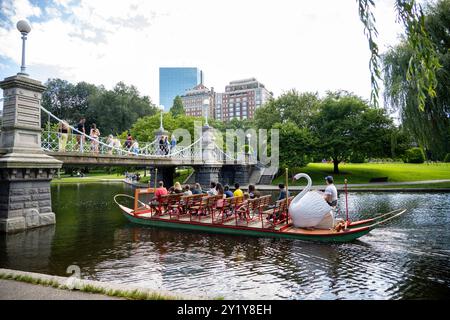 Die Lagune ist ein kleiner See im Boston Common, ein öffentlicher Park und Garten in Massachusetts Stockfoto