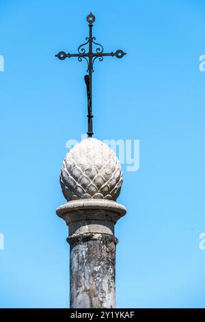 Le perron de Theux EST un Monument érigé en 1456 sur la Place du Perron. IL EST le symbole des libertés communales| das Perron de Theux ist ein Denkmal Stockfoto