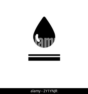 Öl, Wasser oder Kleber Tropfen Solid Flat Vector Symbol isoliert auf weißem Hintergrund. Stock Vektor