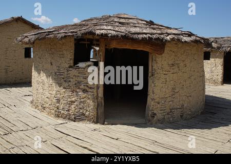 Ploca Micov Kamen - archäologische Stätte der Bucht der Knochen am See Ohrid, Nordmakedonien Stockfoto