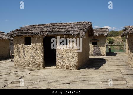 Ploca Micov Kamen - archäologische Stätte der Bucht der Knochen am See Ohrid, Nordmakedonien Stockfoto