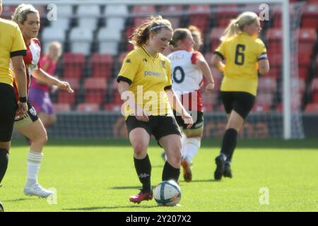 Woking FC Women gegen Abbey Rangers FC Women Southern Regional Womens Football League bei Kingfield Woking FC 8. September 2024 Stockfoto