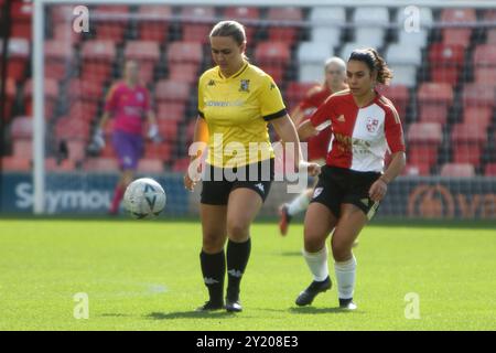 Woking FC Women gegen Abbey Rangers FC Women Southern Regional Womens Football League bei Kingfield Woking FC 8. September 2024 Stockfoto