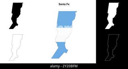 Umrisskarten der Provinz Santa Fe Stock Vektor
