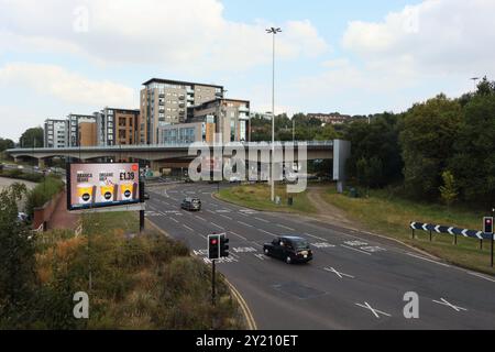 Park Square Kreisverkehr Sheffield Stadtzentrum, England, Stadtring Road Stockfoto